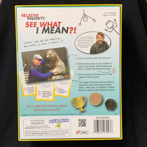 ⚠️ LAST CHANCE ⚠️ NWOT SEALED RELATIVE INSANITY “SEE WHAT I MEAN” GAME - Picture 2 of 4